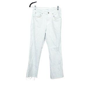 LL Bean Everyday Stretch Jeans High Rise Mini Bootcut Ankle White 6 Pet